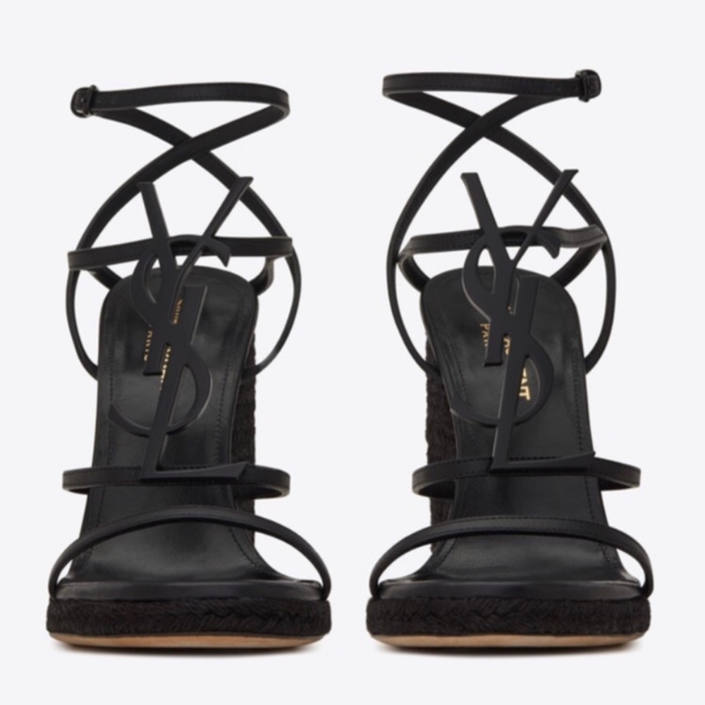 YSL black wedges